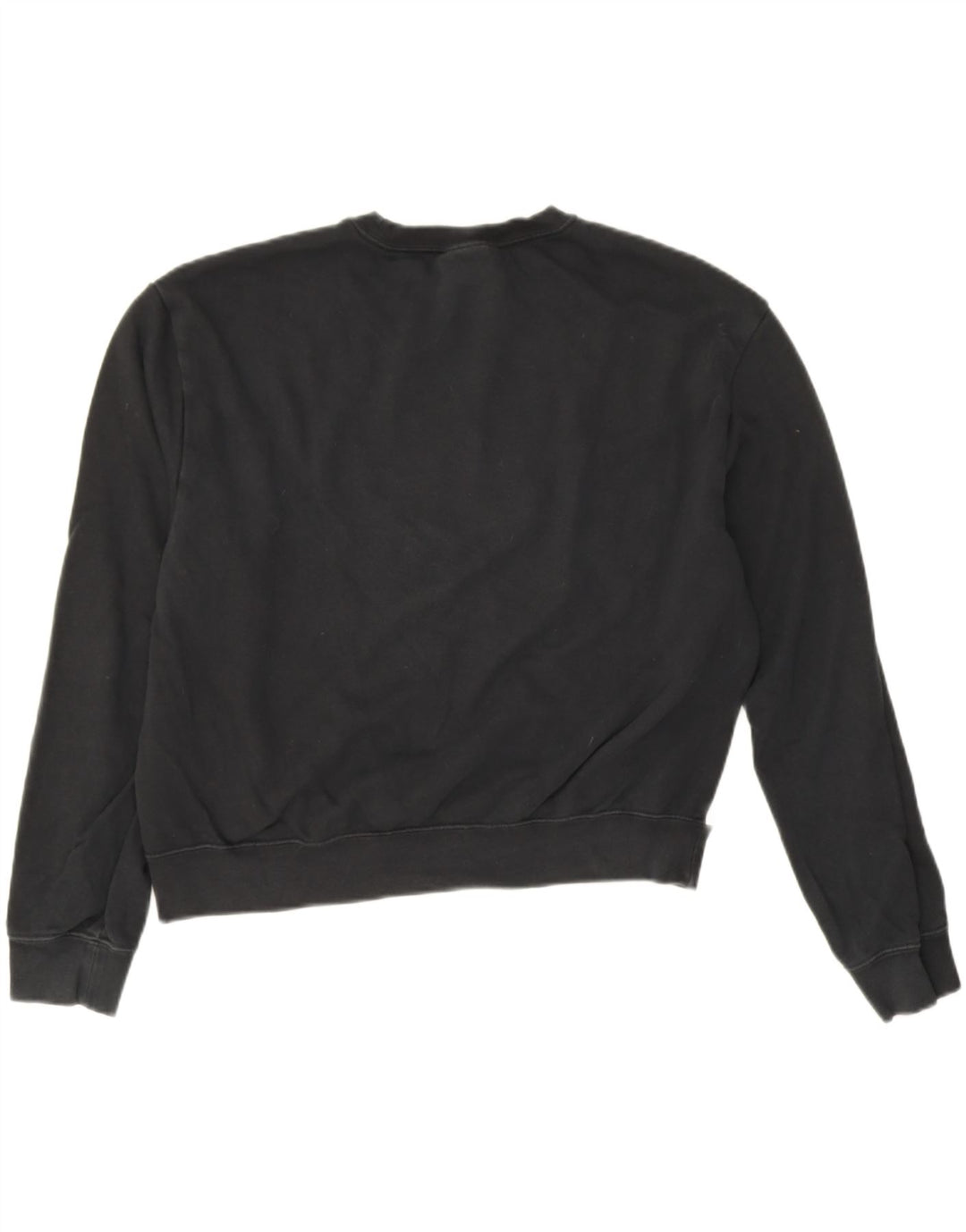 Nike Womens Crop Graphic Sweatshirt Jumper UK 14 Medium Black Colourblock