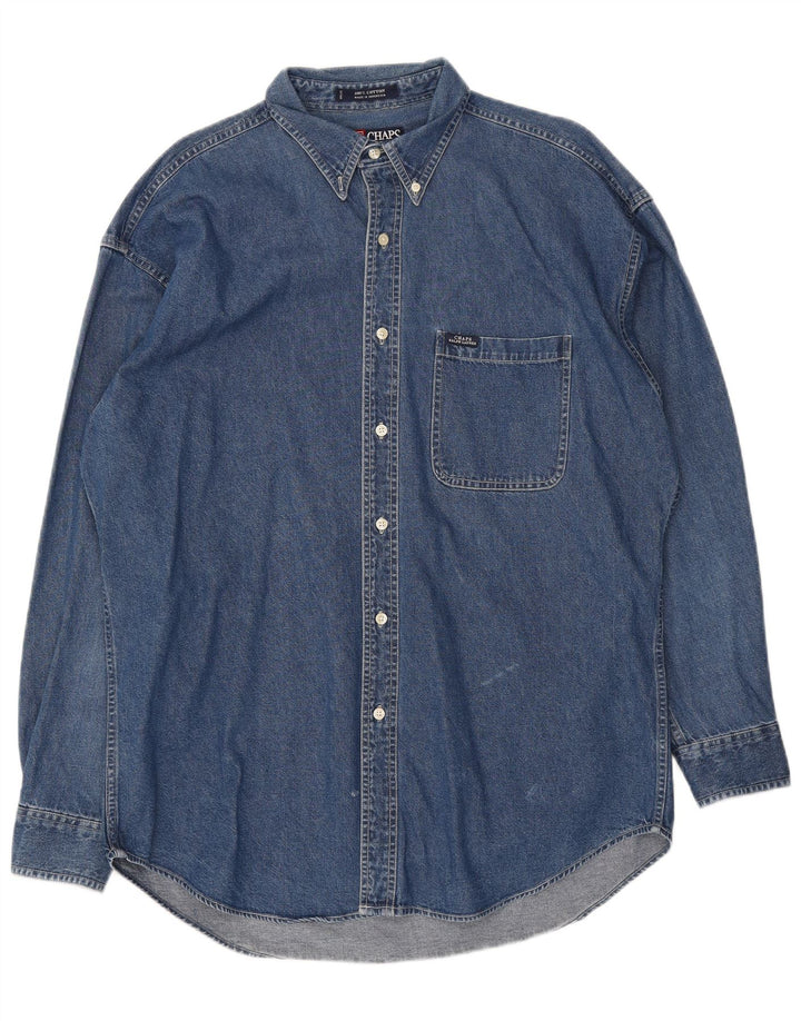 Chaps Ralph Lauren Mens Denim Shirt Large Blue Cotton