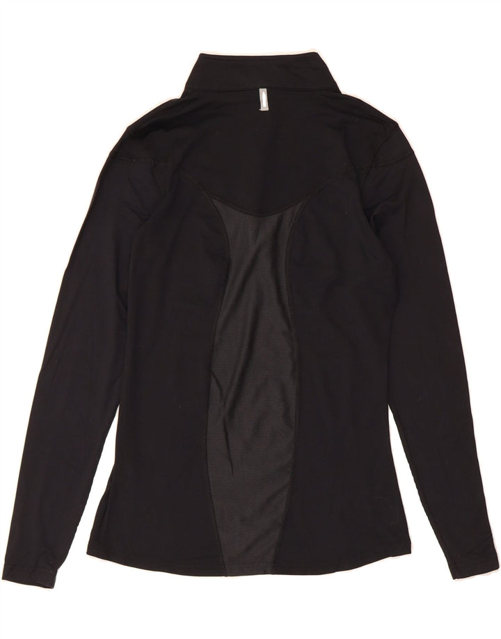 NIKE Womens Zip Neck Pullover Tracksuit Top US 8/10 Medium Black Polyester Vintage Nike and Second-Hand Nike from Messina Hembry 