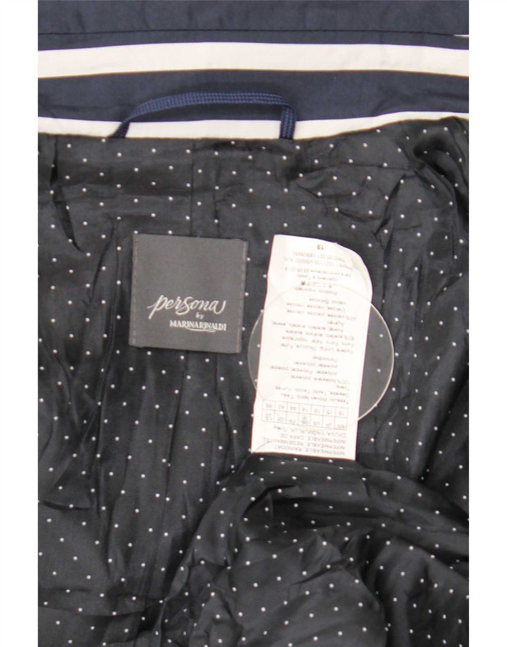 Persona By Marina Rinaldi Cappotto Doppio Petto da Donna Taglia 19 Small Navy Bl