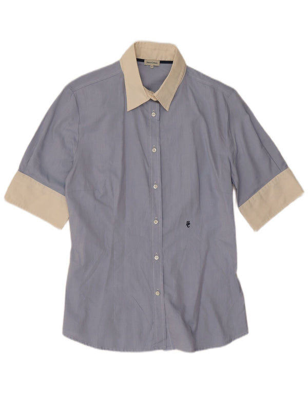 Henry Cottons Camisa de manga corta para mujer IT 52 2XL Azul Colorblock Algodón