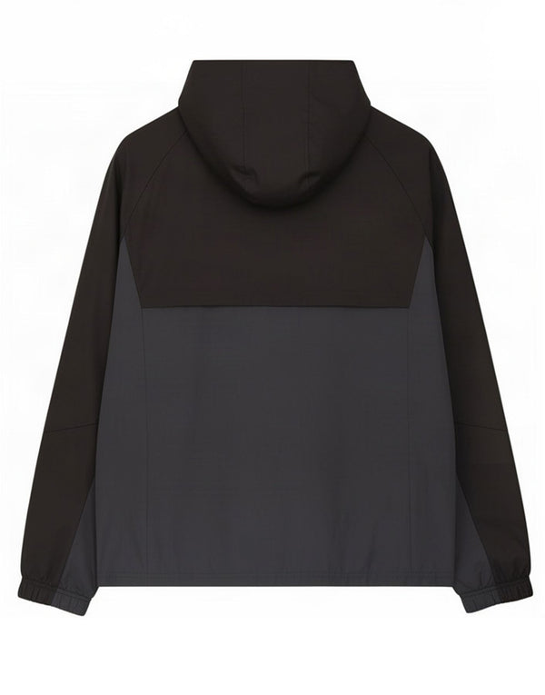 Adidas Mens Hooded Rain Jacket UK 40 Large Black Colourblock Polyester