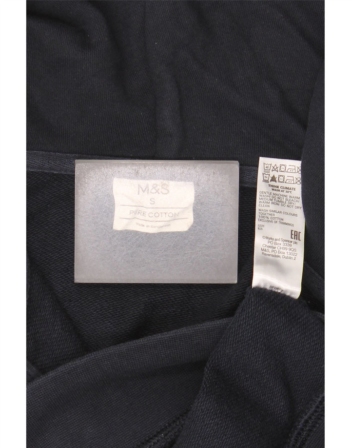 Marks & Spencer Mens Zip Hoodie Sweater Small Navy Blue Cotton