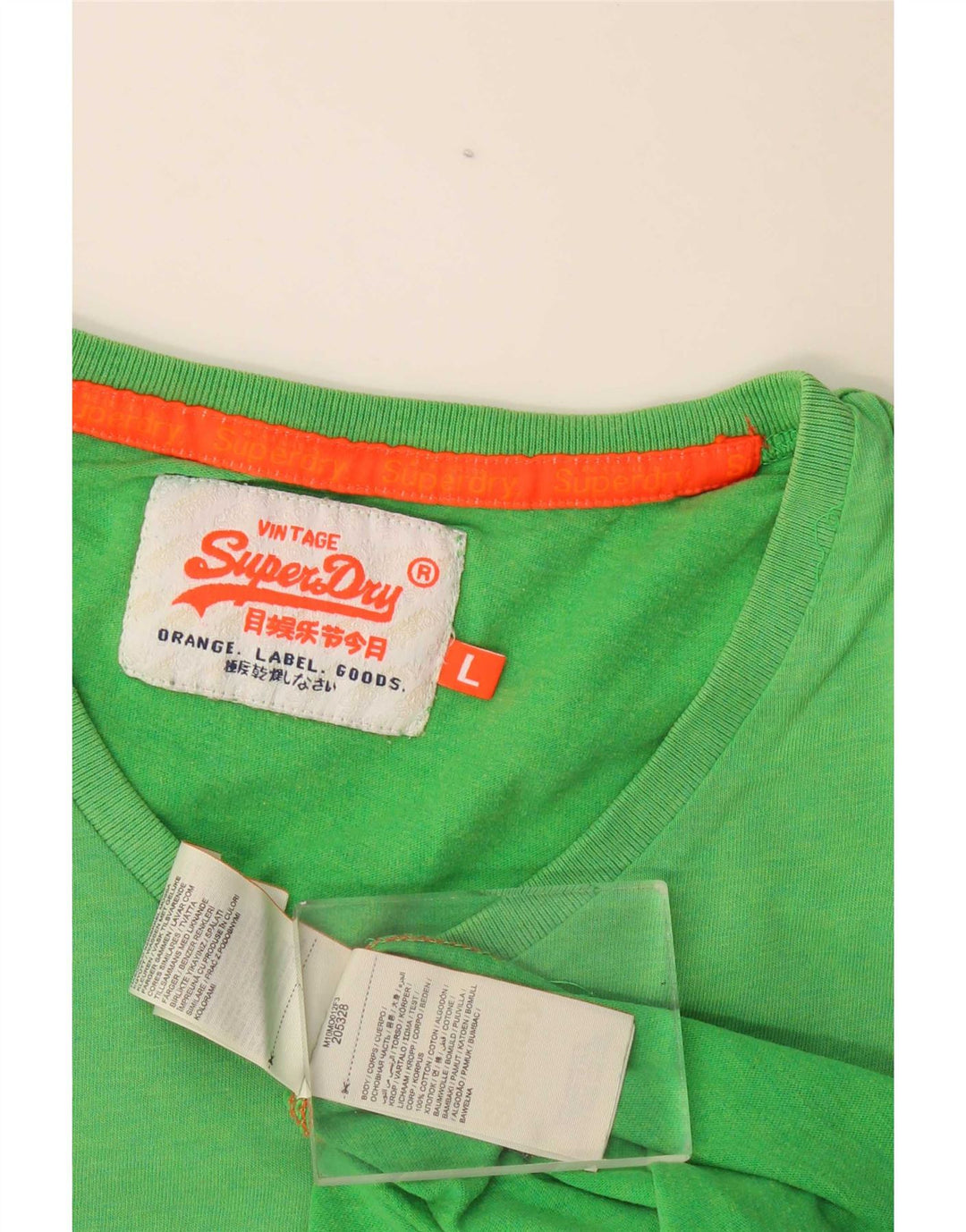 Superdry Mens T-Shirt Top Large Green Cotton