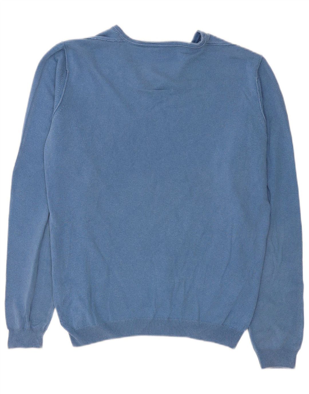 Trussardi Jeans Mens V-Neck Jumper Sweater Medium Blue Cotton
