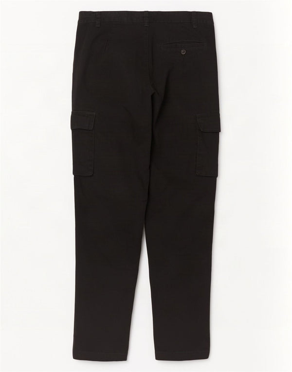 Calça cargo masculina reta French Connection pequena W32 L30 azul marinho