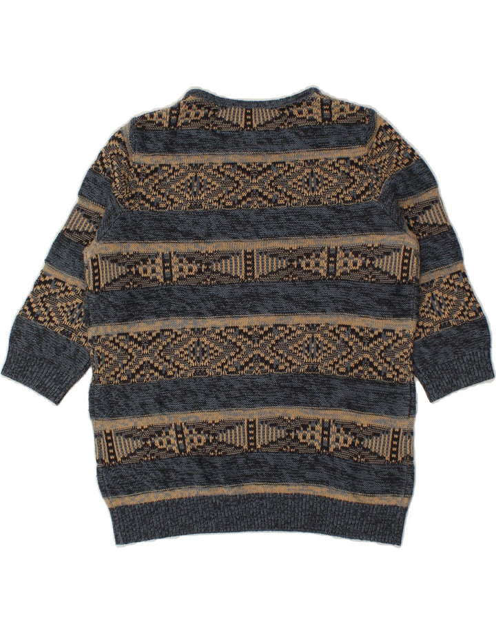 COLLECTION Womens Crew Neck Jumper Sweater UK 12 Medium Blue Fair Isle Vintage Collection and Second-Hand Collection from Messina Hembry 