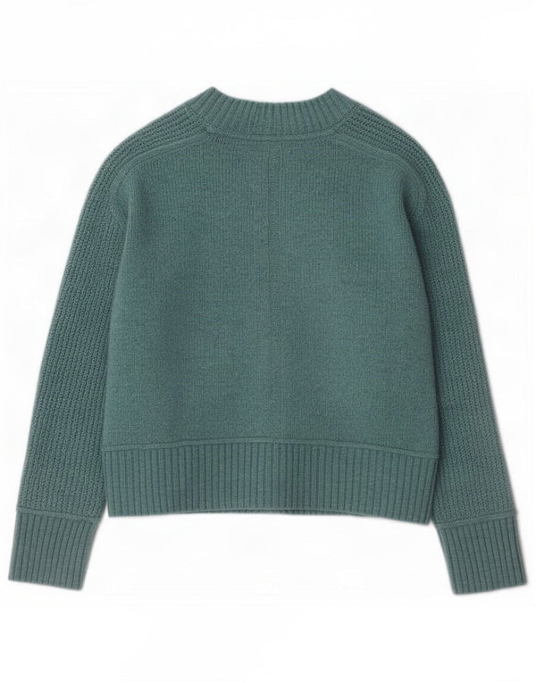 White Stuff Womens Crop Oversized Cardigan Sweater UK 10 Small Blue