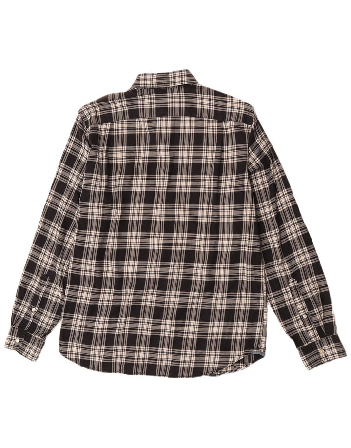 Camicia da uomo in flanella J. Crew, cotone a quadri neri medi