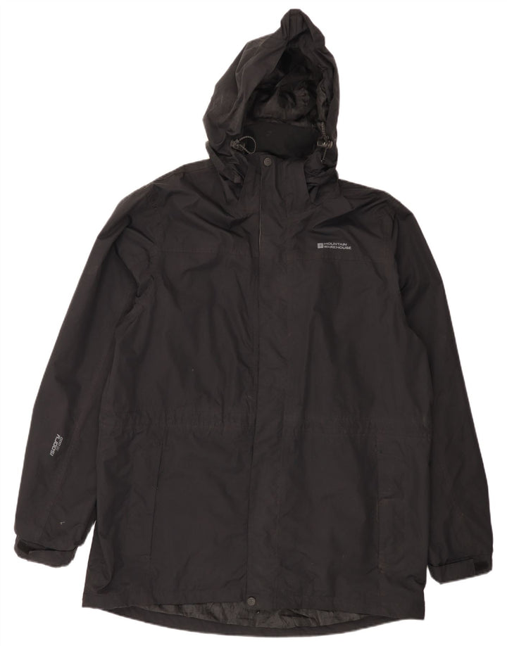 Mountain Warehouse Mens Hooded Raincoat UK 40 Large Black Nylon