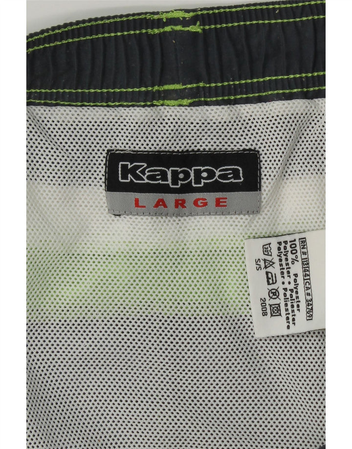 KAPPA Mens Swimming Shorts Large Navy Blue Colourblock Polyester Vintage Kappa and Second-Hand Kappa from Messina Hembry 