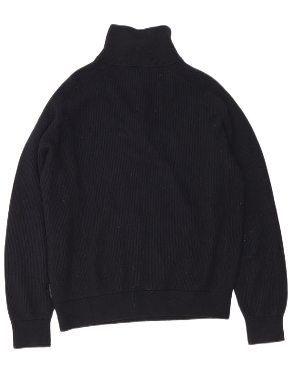 Armani Exchange Mens Zip Neck Jumper Sweater Large Black Cotton