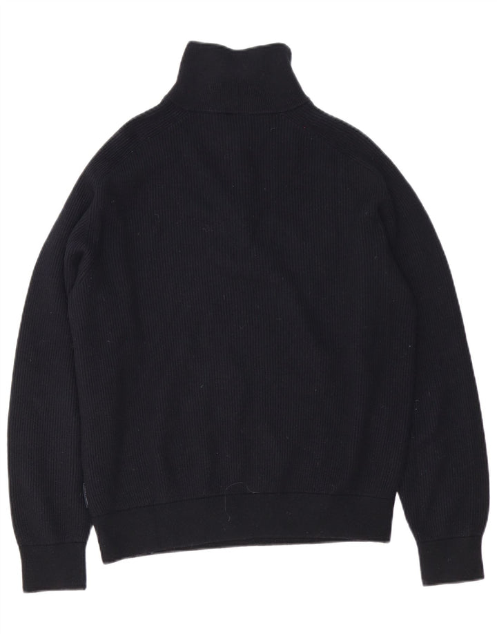 Armani Exchange Mens Zip Neck Jumper Sweater Large Black Cotton