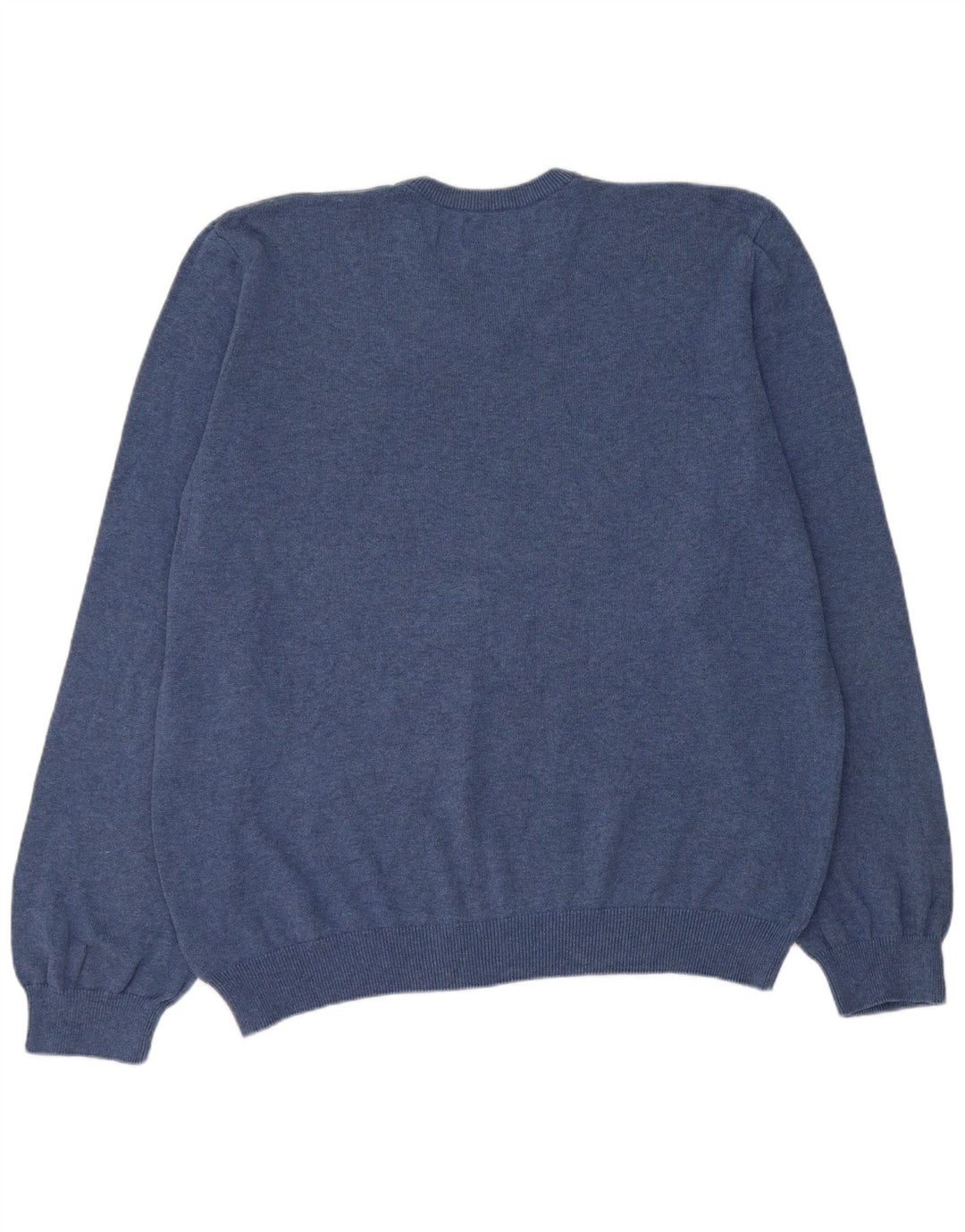 Marks & Spencer Mens V-Neck Jumper Sweater 2XL Blue Cotton