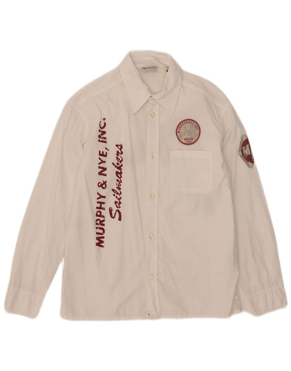 Murphy & Nye Boys Sailmakers Graphic Shirt 11-12 Years XL White Cotton