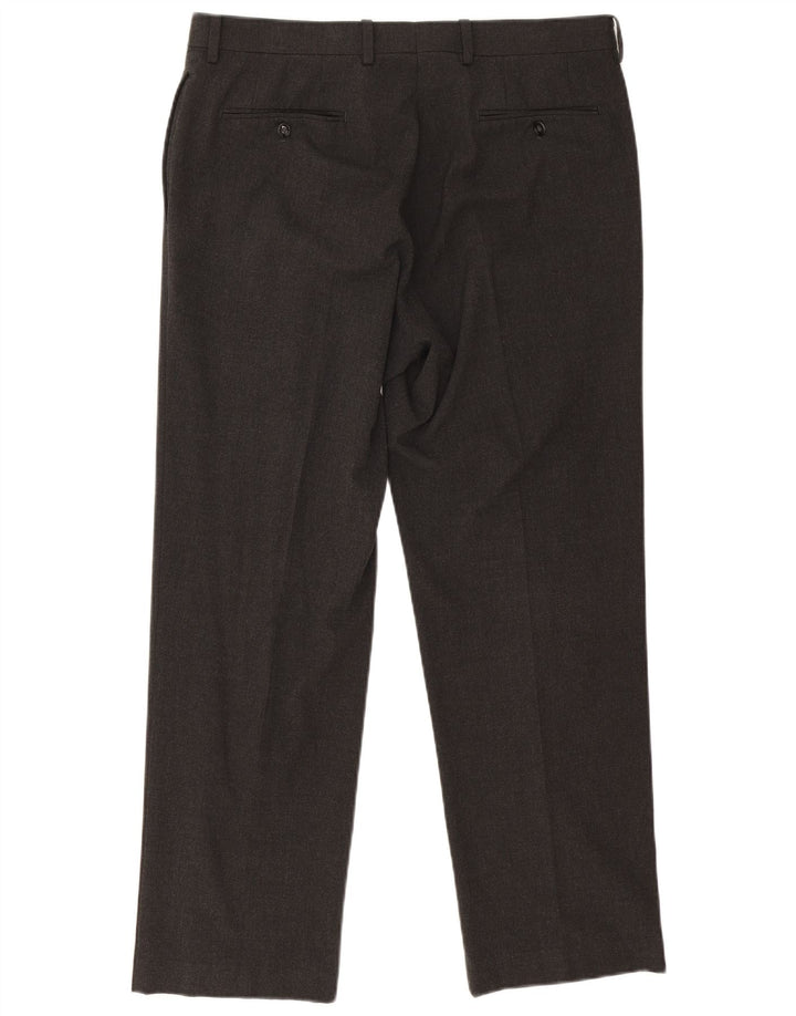 Calvin Klein Herre lige jakkesæt bukser W34 L29 Grå polyester