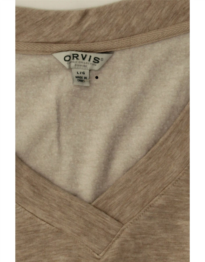 ORVIS Womens Sweatshirt Jumper UK 16 Large Beige Flecked Modal Vintage Orvis and Second-Hand Orvis from Messina Hembry 