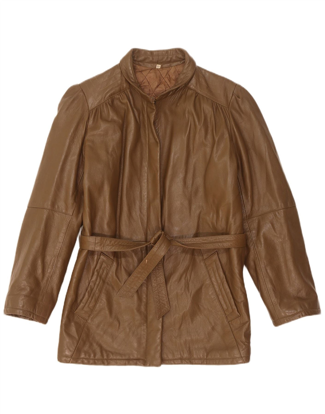 Vintage Γυναικείο Δερμάτινο Μπουφάν IT 42 Medium Khaki