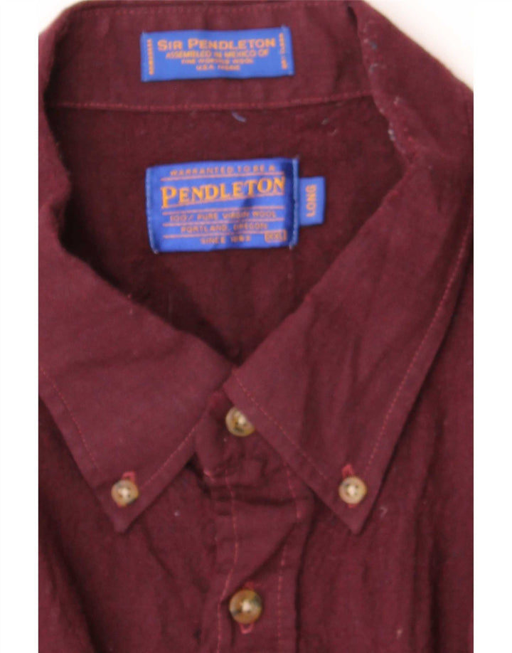 Pendleton Chemise longue en flanelle pour homme 2XL en laine bordeaux