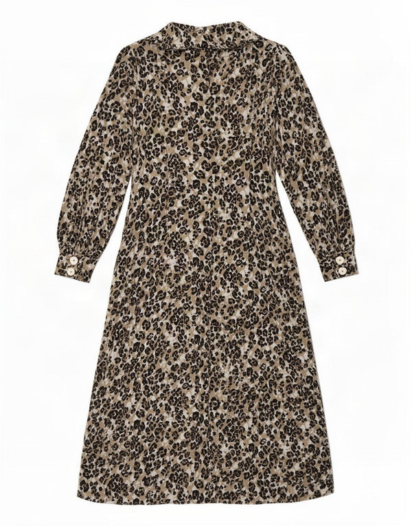 Abito camicia da donna Marks & Spencer UK 12 Stampa animalier marrone medio
