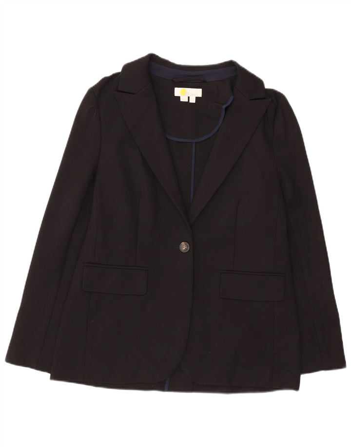 Boden Dame 1 Knap Blazer Jakke UK 12 Medium Sort Viscose
