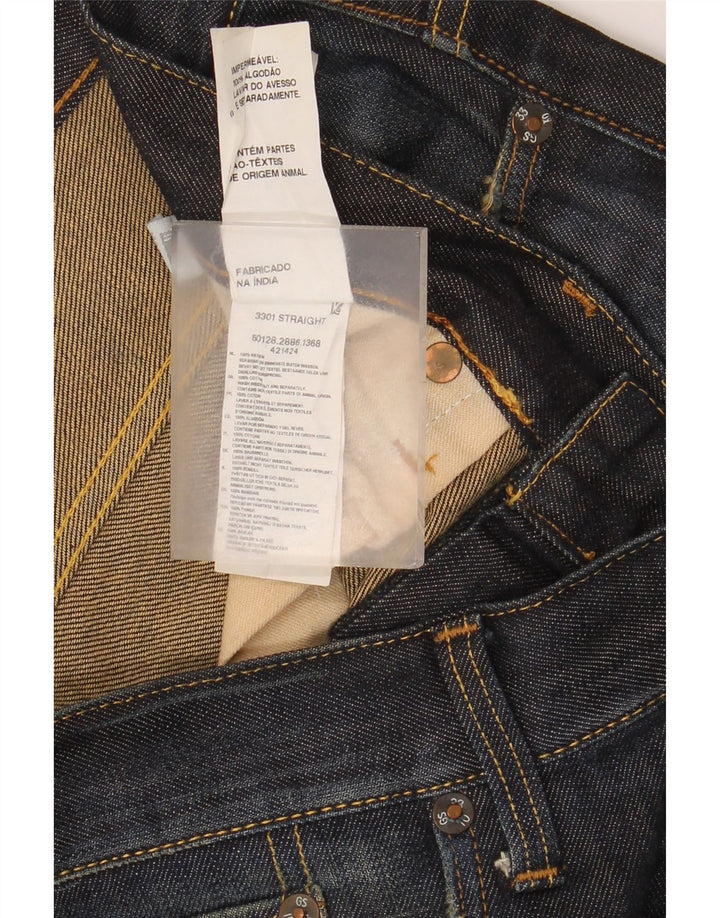 G-Star Mens 3301 Straight Jeans W34 L34 Blue