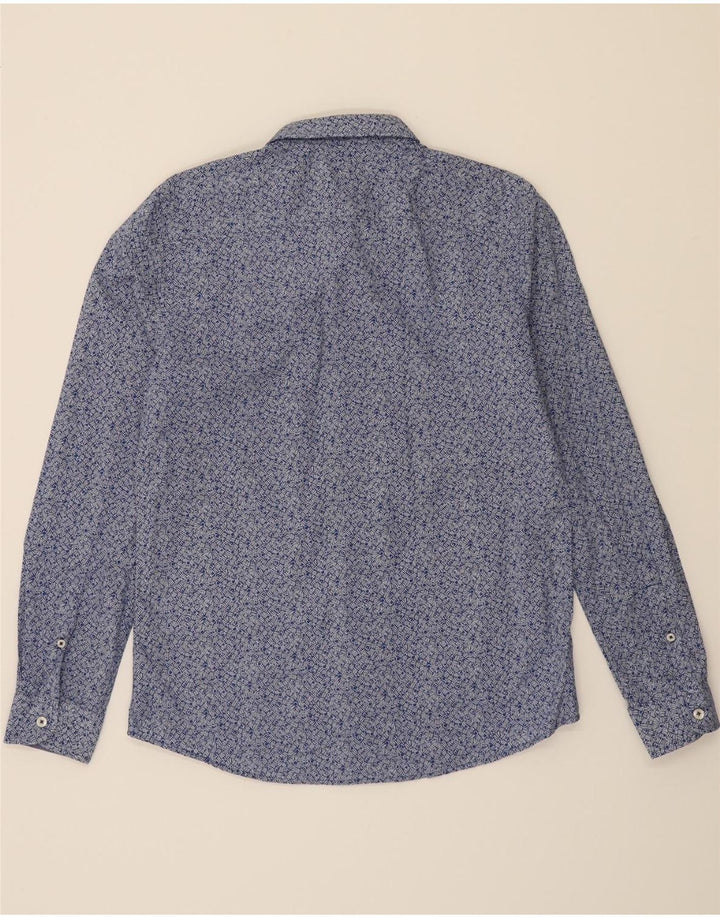 CREW CLOTHING Mens Abstract Pattern Slim Fit Shirt Medium Blue Cotton Vintage Crew Clothing and Second-Hand Crew Clothing from Messina Hembry 