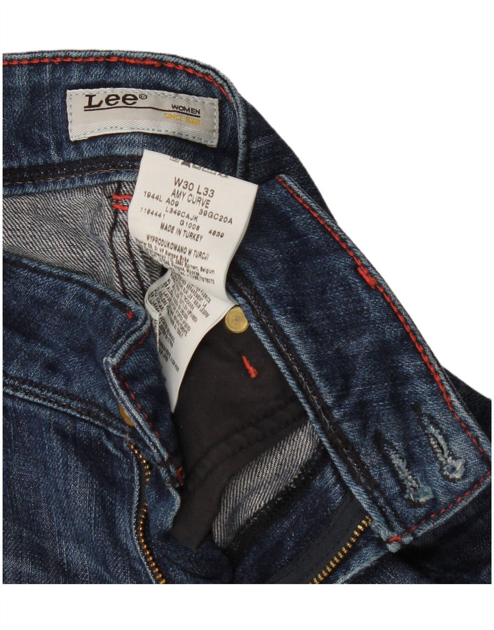Lee Womens Amy Straight Jeans W30 L25 Navy Blue Cotton