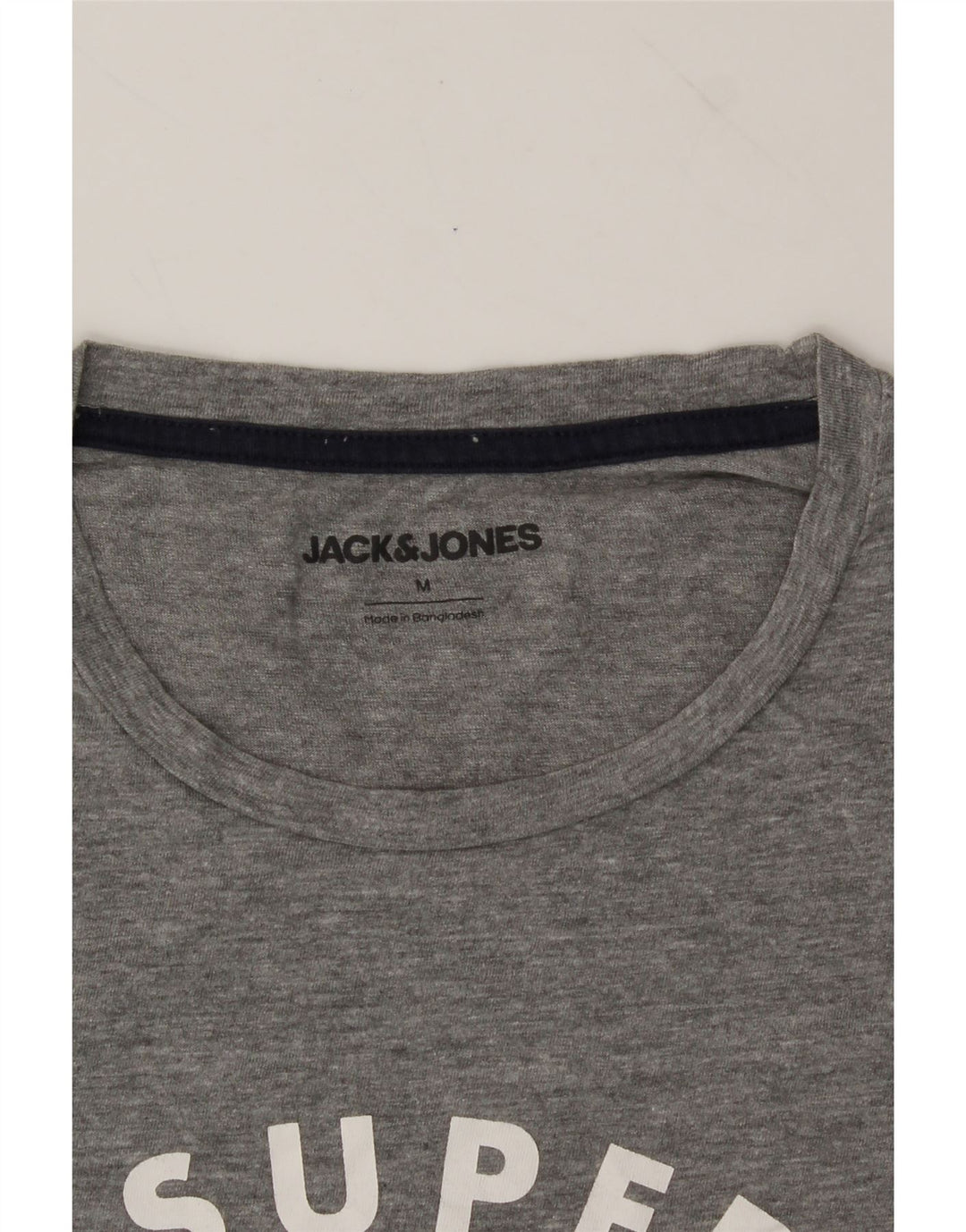 JACK & JONES Mens Graphic T-Shirt Top Medium Grey Cotton Vintage Jack & Jones and Second-Hand Jack & Jones from Messina Hembry 