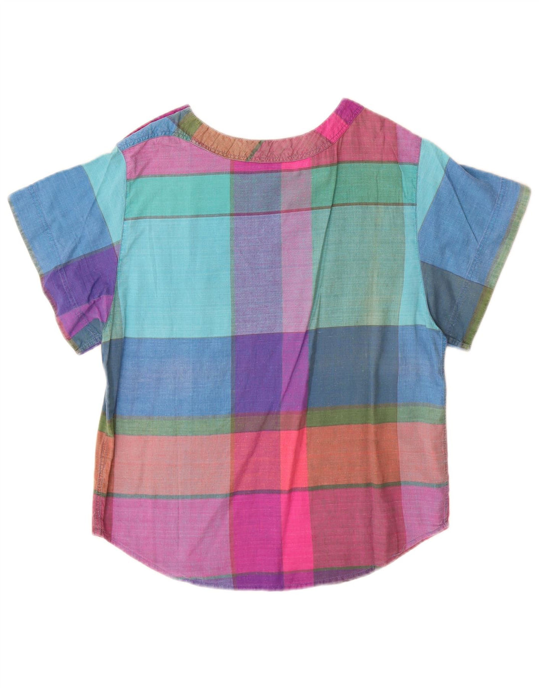 Express Womens Blouse Top UK 14 Medium Multicoloured Check Cotton