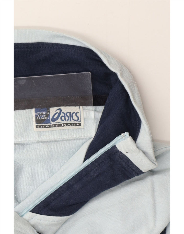 ASICS Mens Tracksuit Top Jacket Medium Blue Colourblock