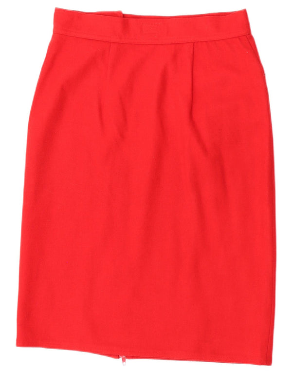 Vintage Womens Pencil Skirt IT 46 Large W28 Red Wool