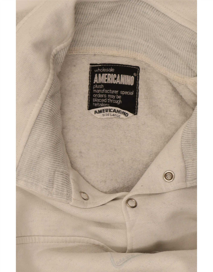 Americanino Mens Button Neck Hoodie Jumper Large Beige