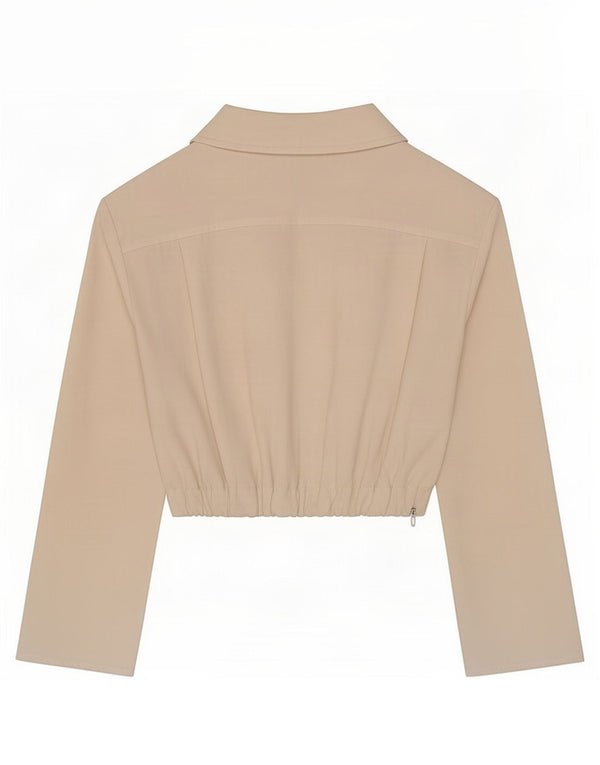 Женская укороченная блузка с длинными рукавами Zara UK 10, маленький белый цвет