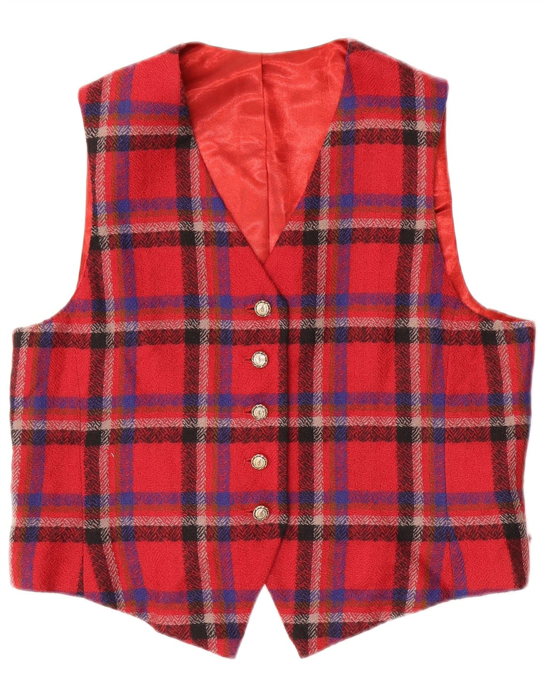 gilet femme vintage UK 14 Medium Red Check