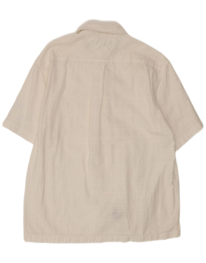 Tommy Hilfiger Mens Short Sleeve Shirt Medium White Check Cotton