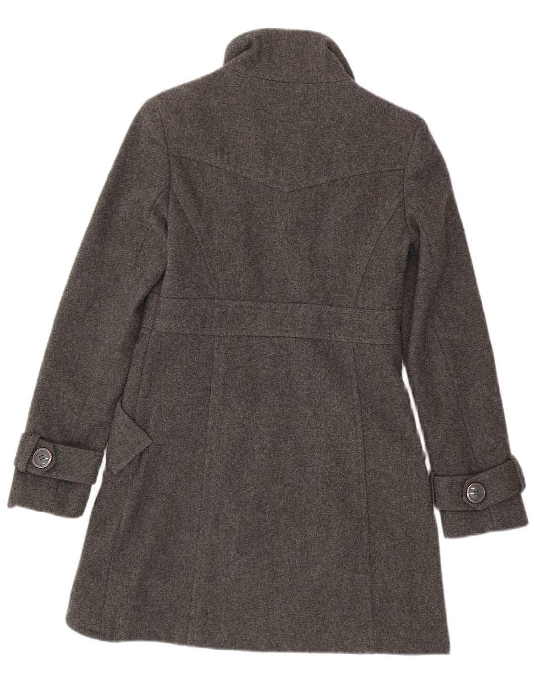 Buffalo Womens Double Breasted Coat UK 6 XS Grey Flecked Wool