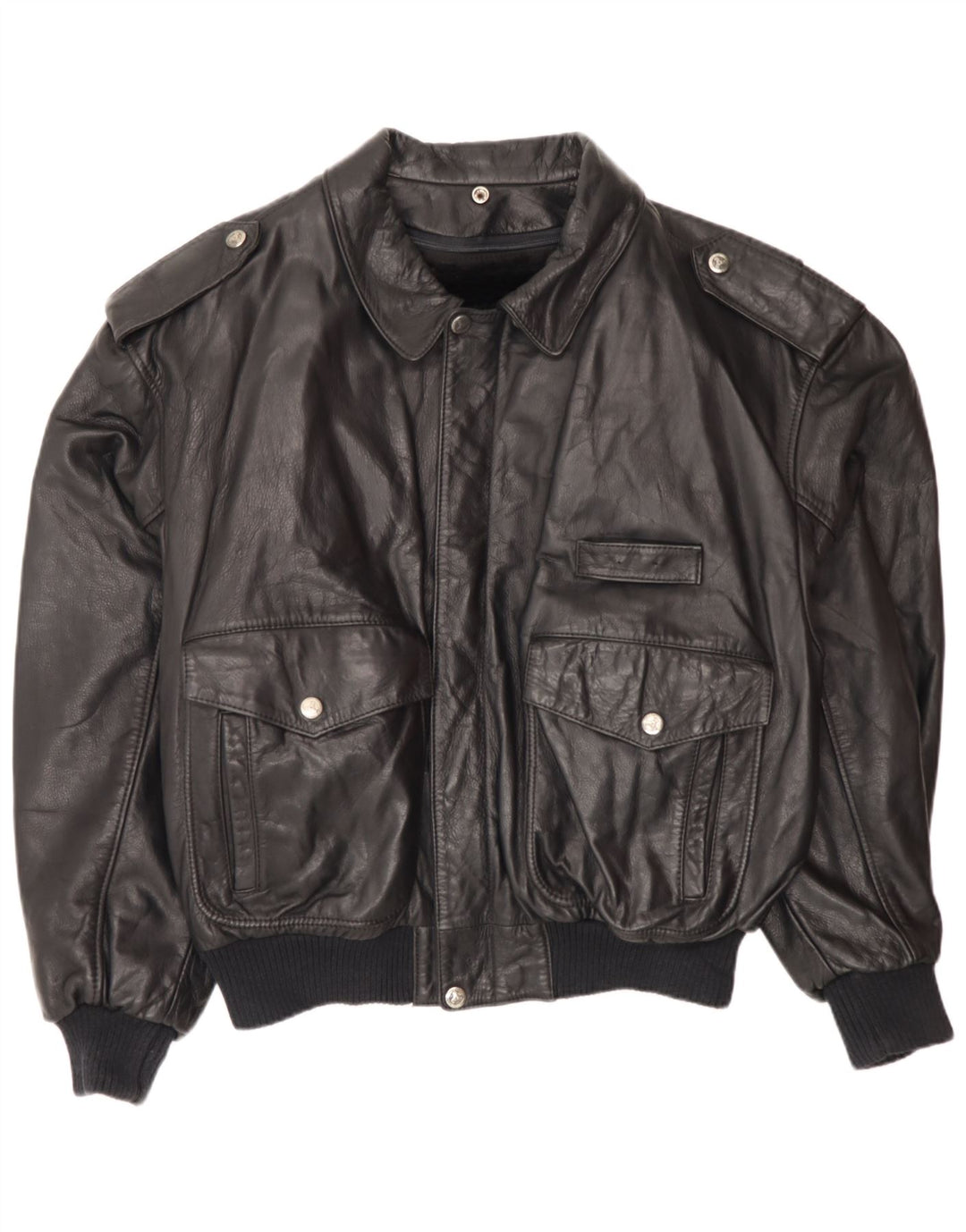 Vintage herre læder Flight Aviator jakke IT 52 XL sort læder Army