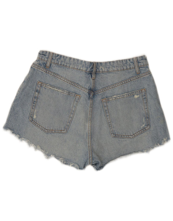 Zara Womens Distressed Denim Shorts EU 42 Large W32 Blue Cotton