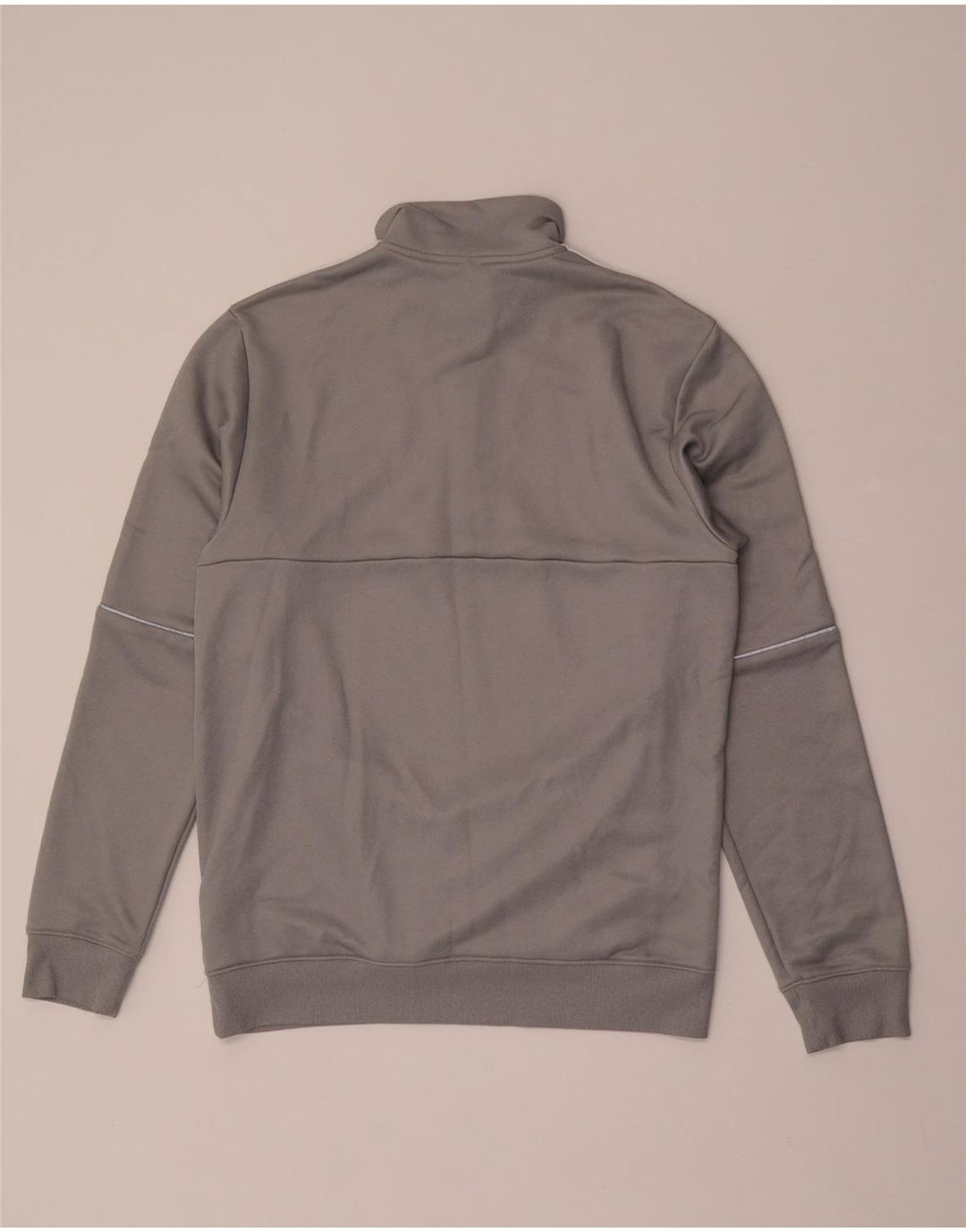 Felpa ADIDAS da uomo con collo con zip Aeroready, maglione in poliestere grigio medio