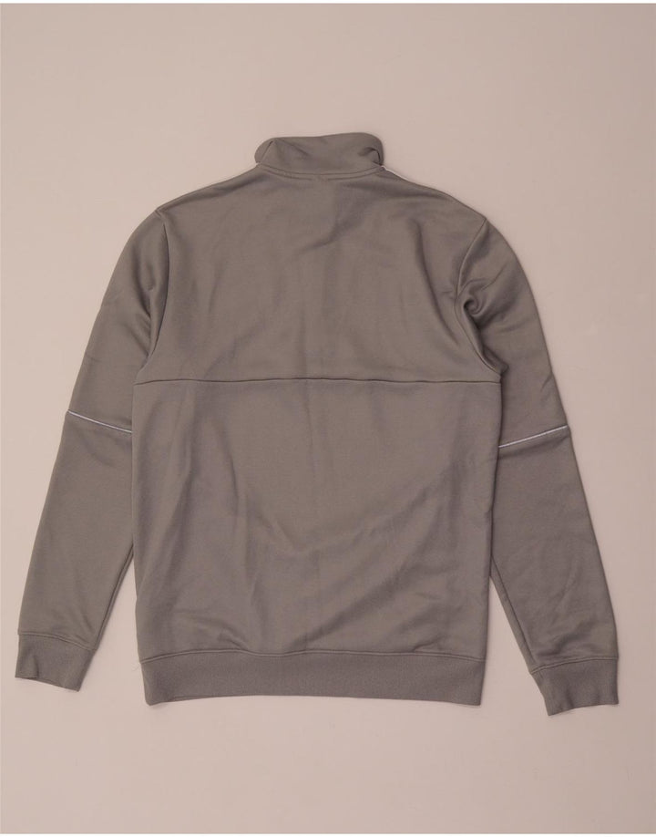 Felpa ADIDAS da uomo con collo con zip Aeroready, maglione in poliestere grigio medio