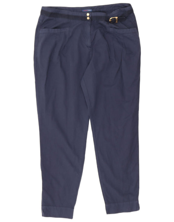 Pantaloni Casual Slim Donna Trussardi IT 48 XL W34 L27 Blu Navy Cotone