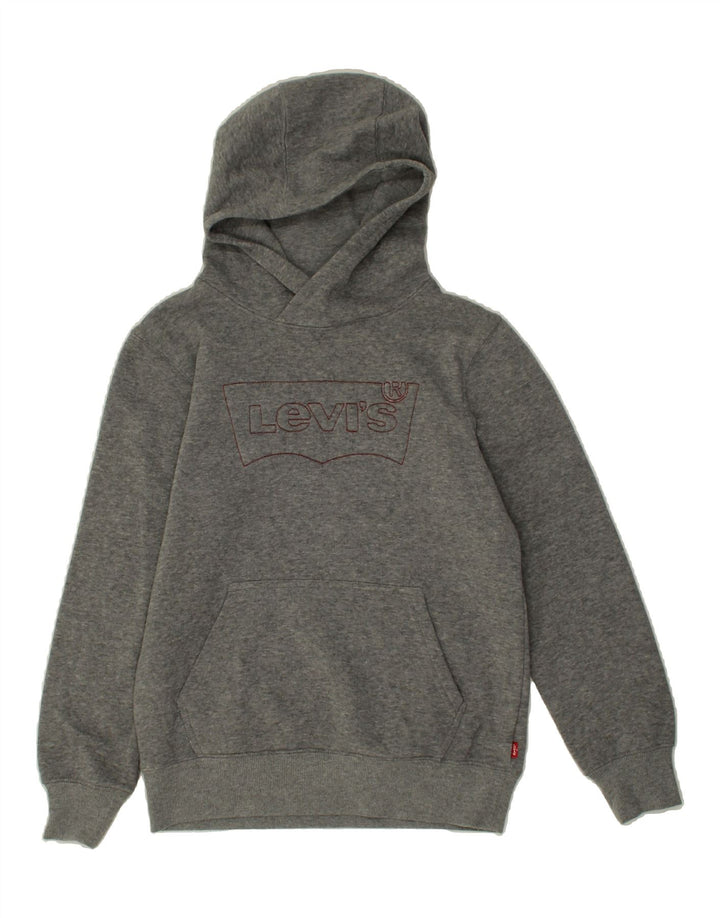 LEVI'S Boys Graphic Hoodie Jumper 11-12 Years Grey Cotton Vintage Levi's and Second-Hand Levi's from Messina Hembry 