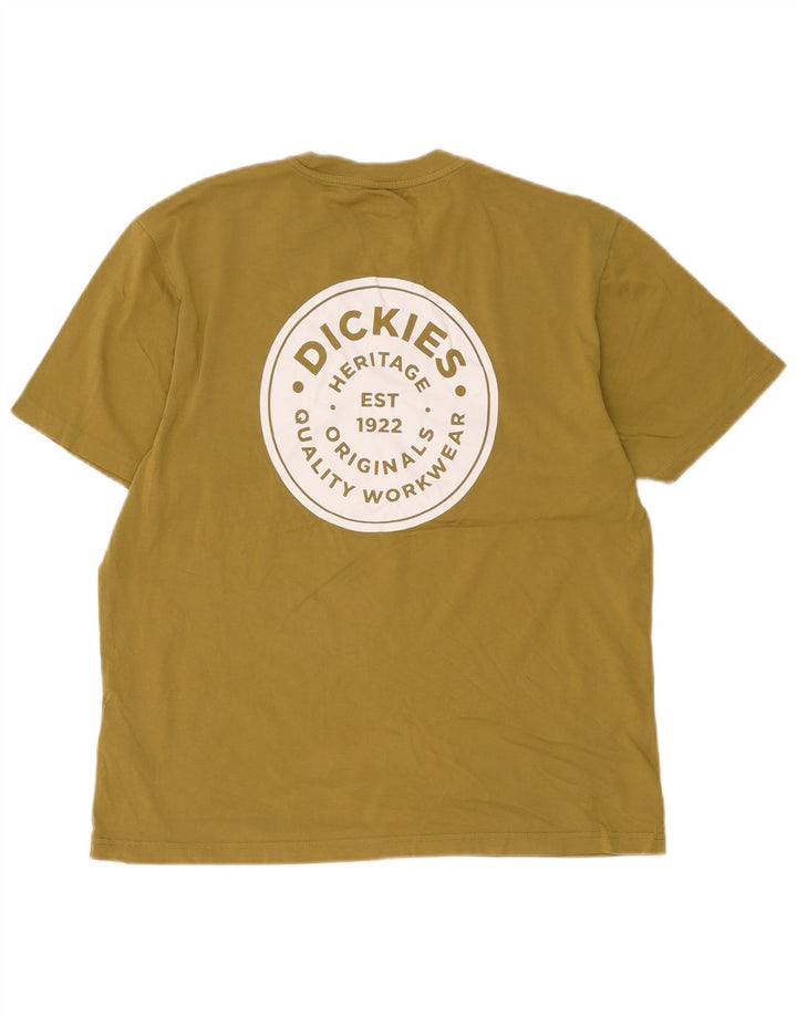 Dickies Mens Graphic T-Shirt Top Medium Khaki Cotton
