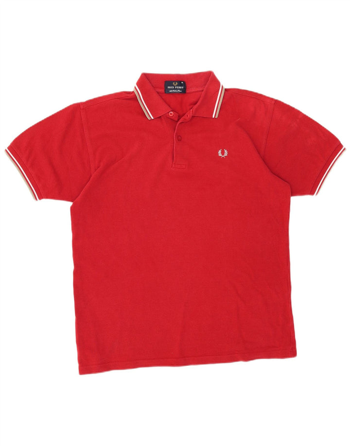Męska koszulka polo Fred Perry, bawełniana, w kolorze średnio czerwonym