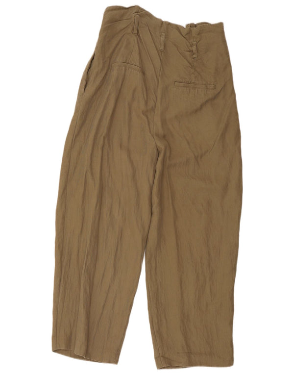 Zara Womens Harem Trousers Medium W28 L22 Khaki Lyocell