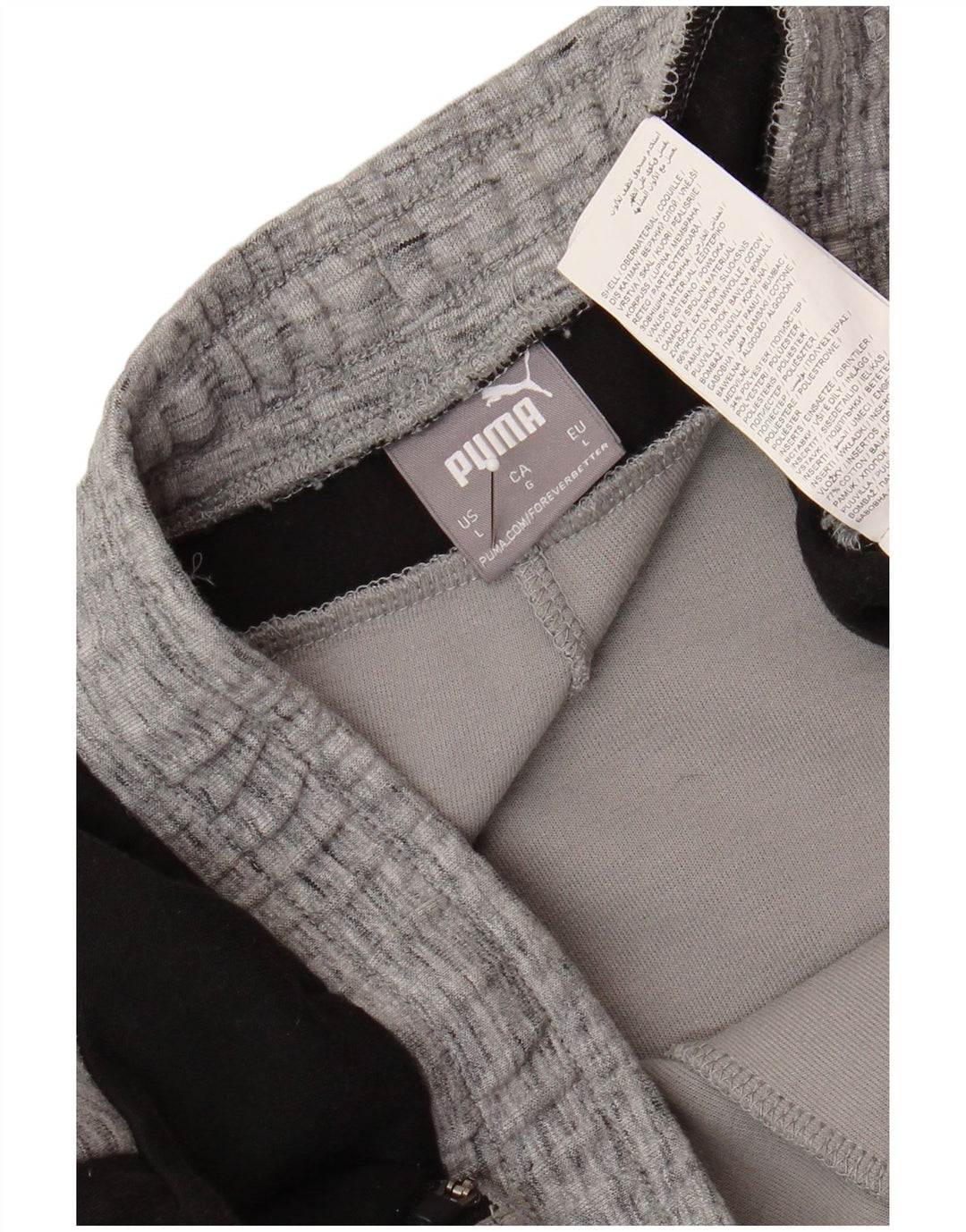 Puma Mens Tracksuit Trousers Large  Grey Colourblock Cotton