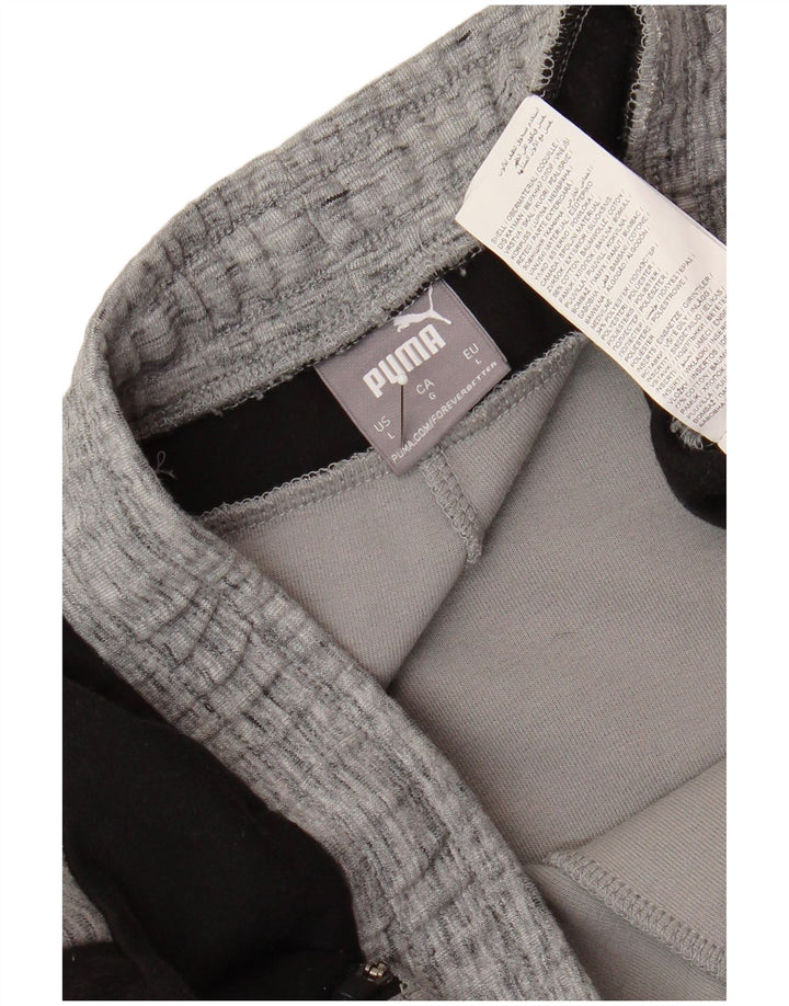 Puma Mens Tracksuit Trousers Large  Grey Colourblock Cotton
