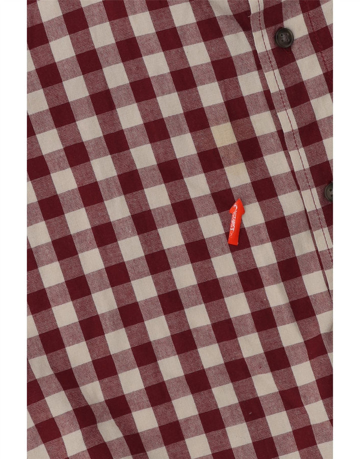 WRANGLER Mens Shirt XL Maroon Check Cotton Vintage Wrangler and Second-Hand Wrangler from Messina Hembry 