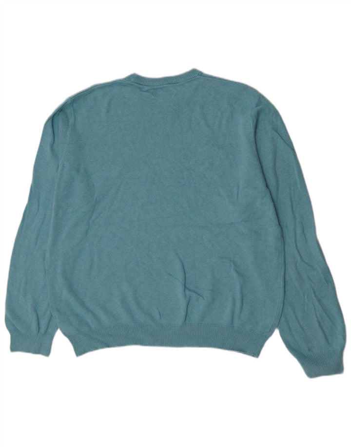 Marks & Spencer Mens Crew Neck Jumper Sweater XL Blue Cotton